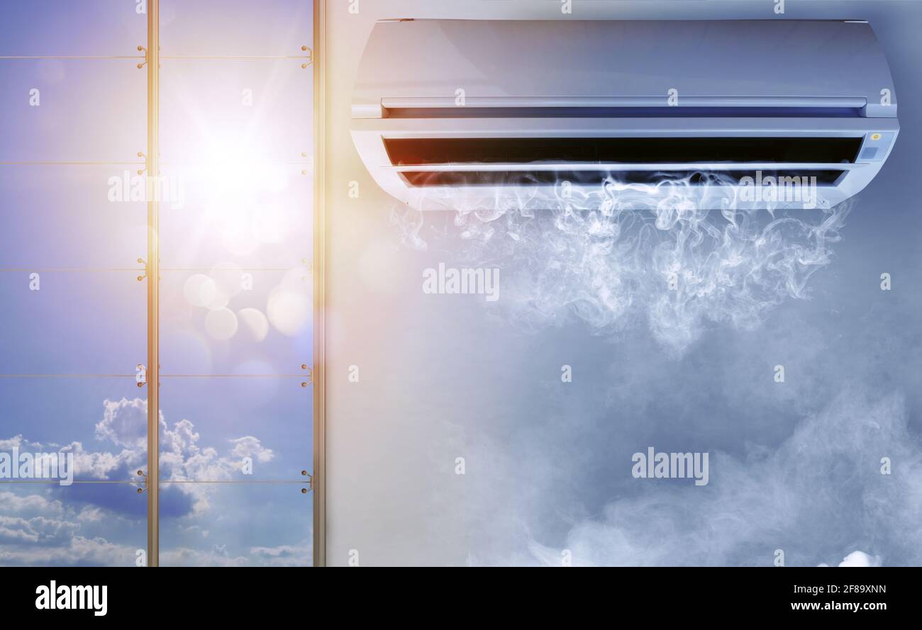 Air Conditioner In The Background Of A Dark Room, Ac Picture Background  Image And Wallpaper for Free Download