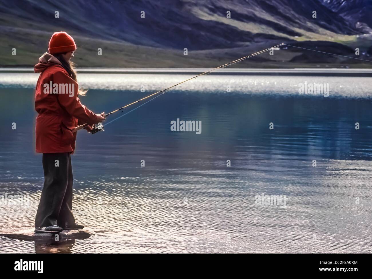 Karen Rentz fishing in Kurupa Lake for Lake Trout and Arctic Char in