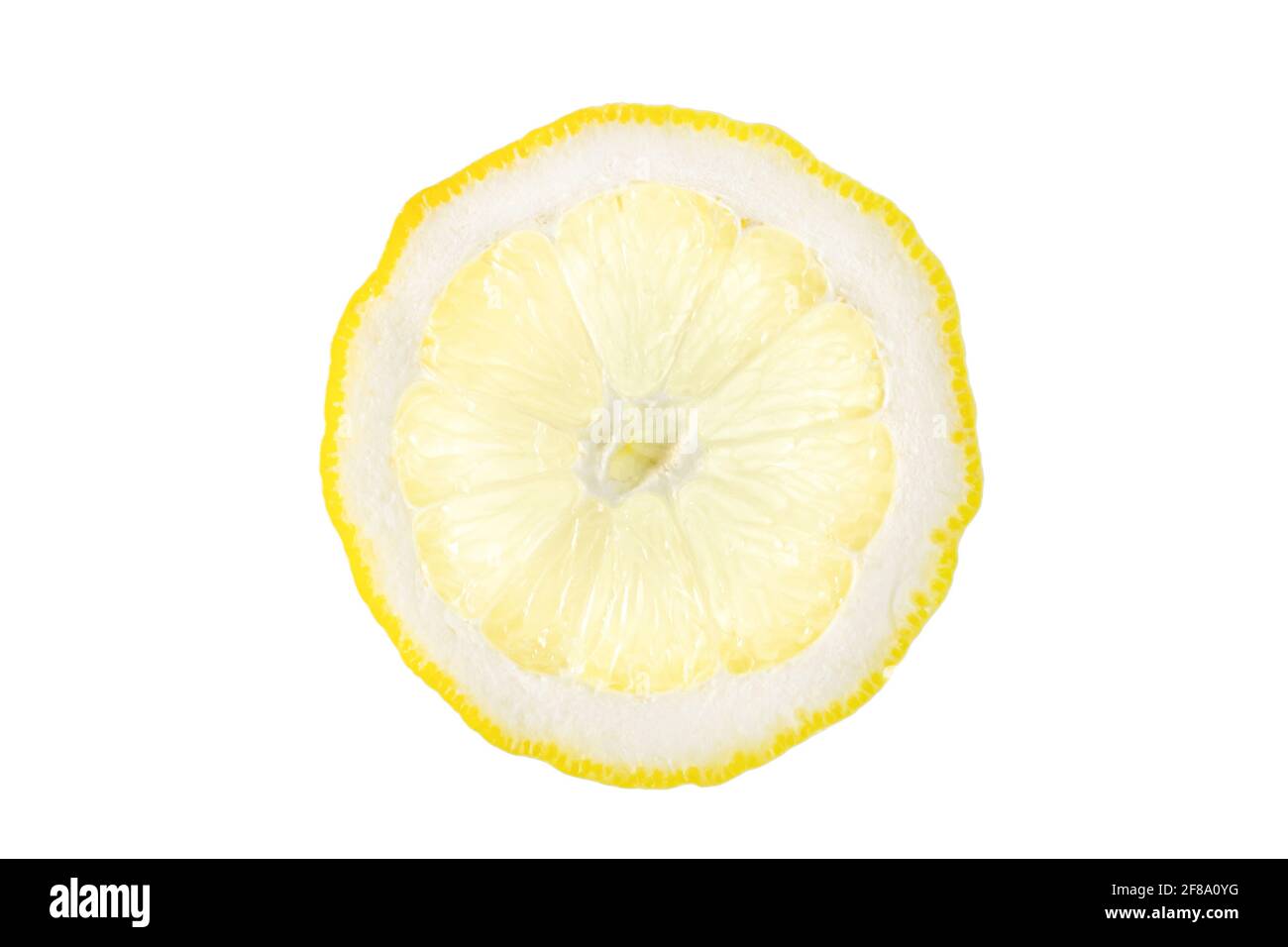 Lemon slice isolated on white background. With clipping path. Stock Photo