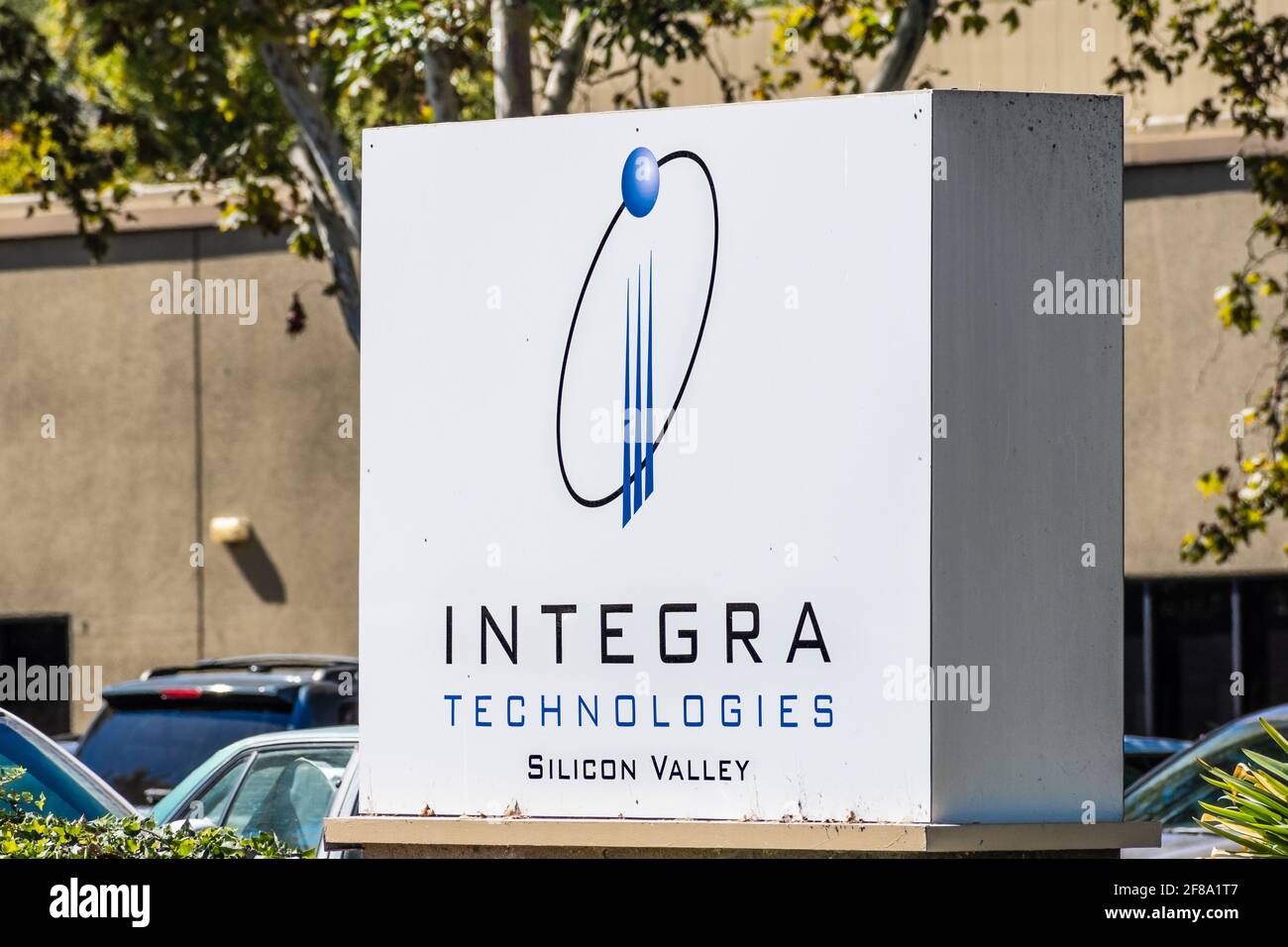 Sep 24, 2020 Milpitas / CA / USA - Integra Technologies logo at their Silicon Valley headquarters; Integra Technologies LLC provides semiconductor tes Stock Photo