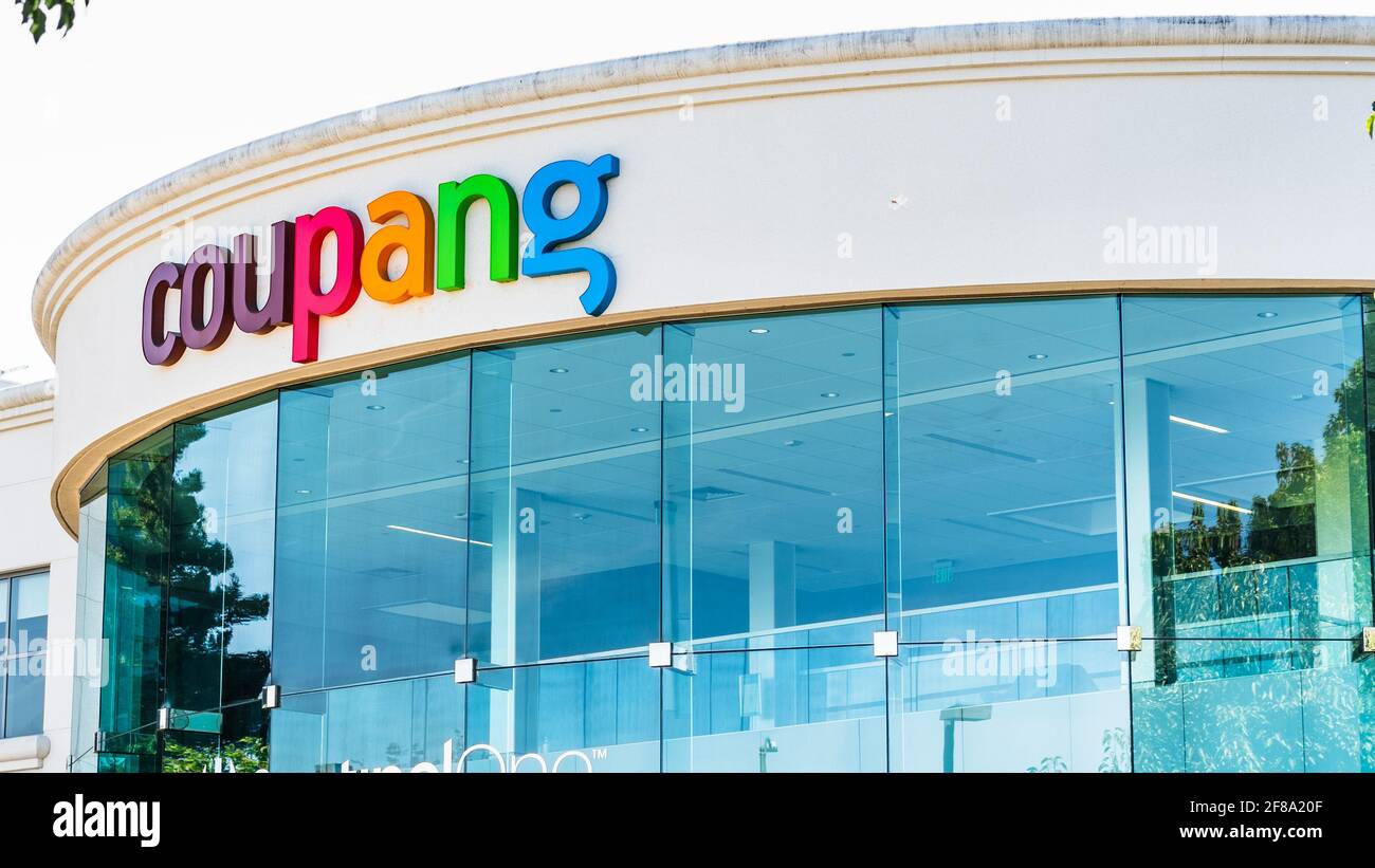 Sep 26, 2020 Mountain View / CA / USA - Coupang headquarters in Silicon Valley; Coupang Corporation is a South Korean e-commerce company; Stock Photo