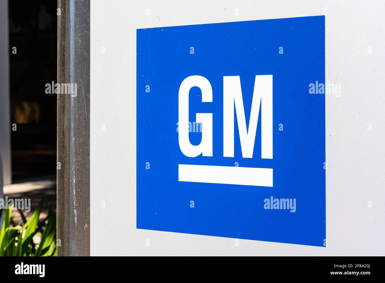 Sep 26, 2020 Sunnyvale / CA / USA - GM logo displayed at the General Motors Advanced Technical Center located in Silicon Valley; Stock Photo