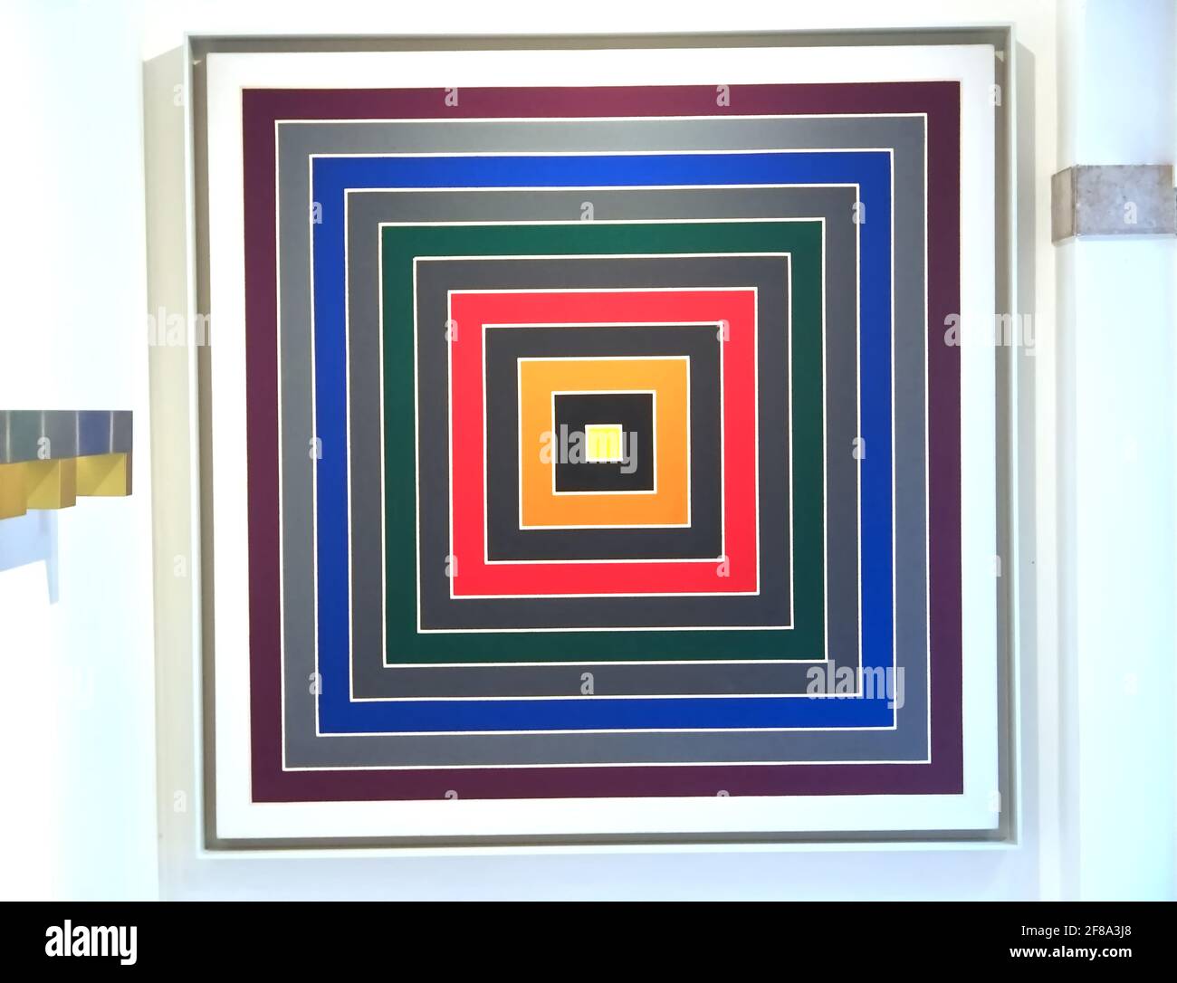 Art of Frank Stella named Gray Scramble seen in the Peggy Guggenheim museum in Venice Stock Photo