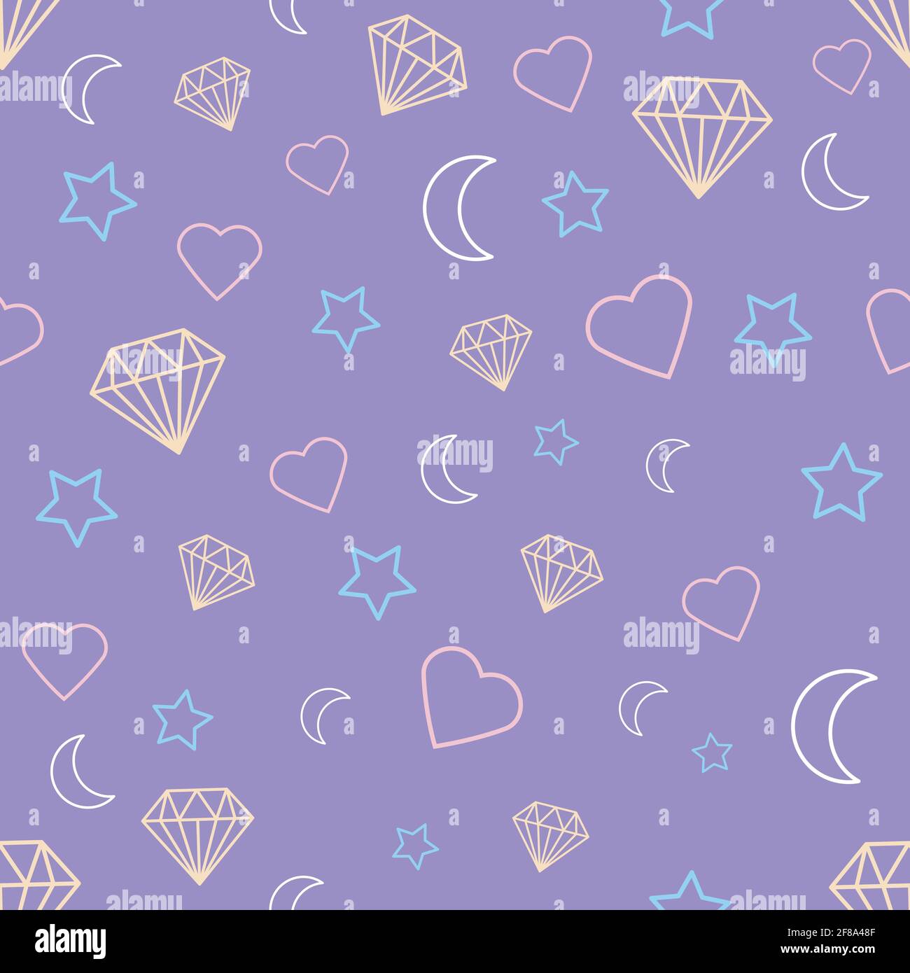 Magic craft seamless pattern Line style Stock Vector