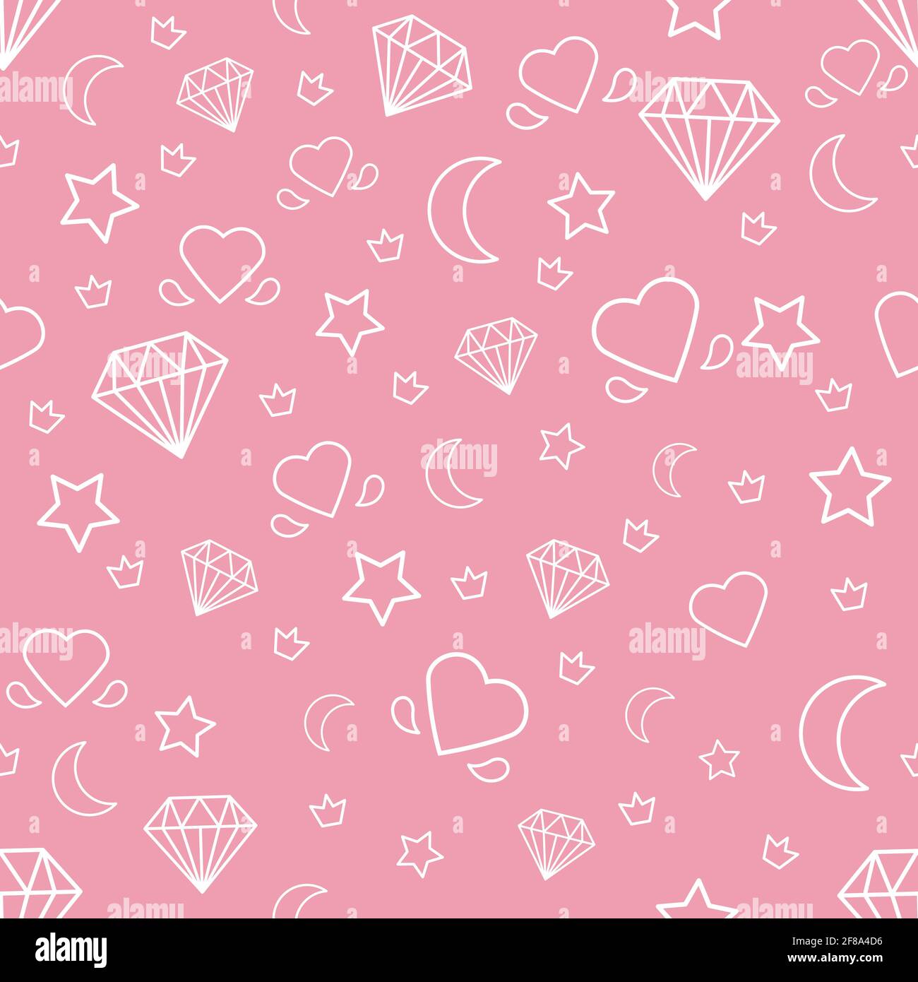 Cute seamless pattern with magic symbols Stock Vector