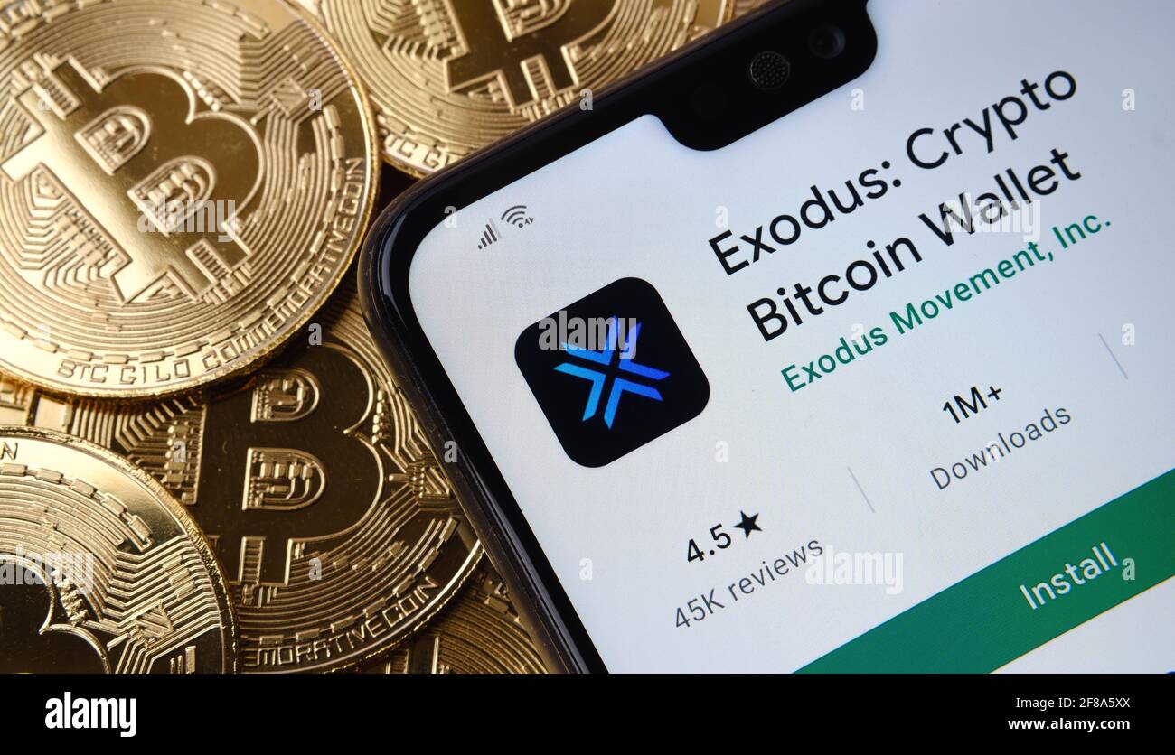 Exodus crypto bitcoin wallet app hi-res stock photography and images - Alamy