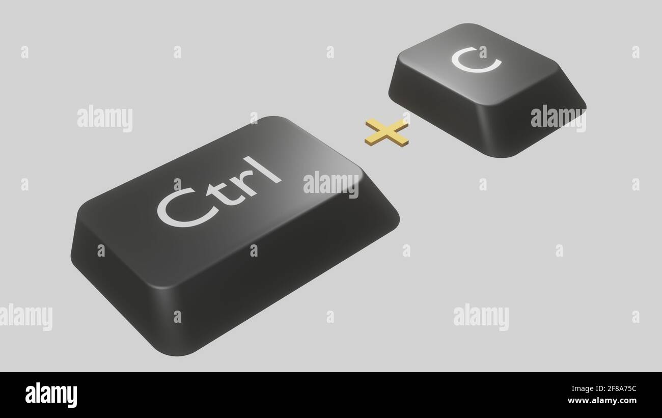 Combination of keys to copy, 3D rendering Stock Photo Alamy