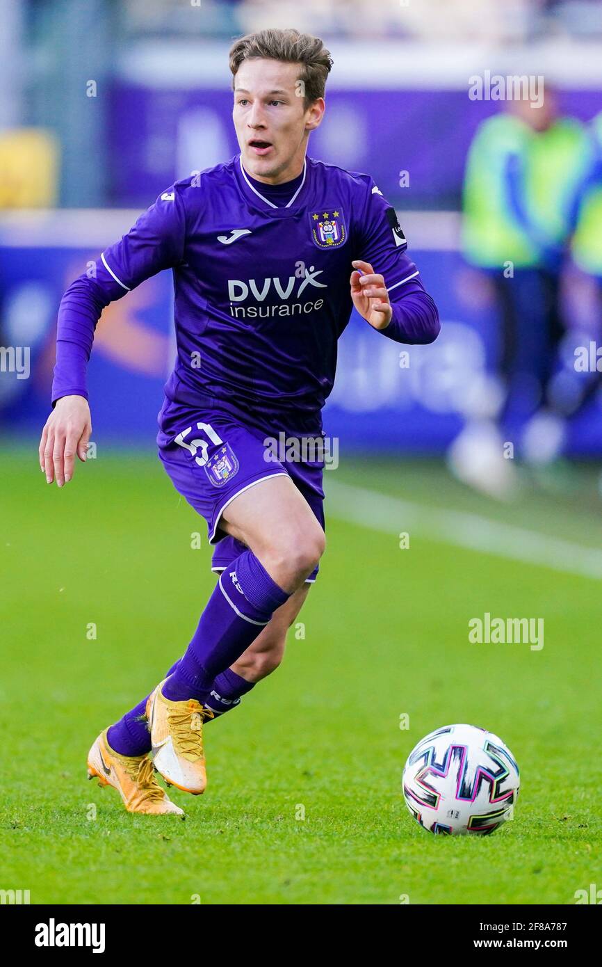 ANDERLECHT, BELGIUM - APRIL 11: 1-1 RSC Anderlecht, goal by Lukas Nmecha of RSC  Anderlecht during the Jupiler Pro League match between RSC Anderlecht Stock  Photo - Alamy