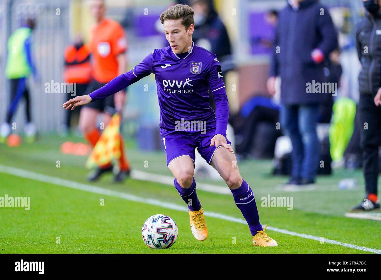 Anderlecht Belgium April 11 Yari Verschaeren Of Rsc Anderlecht During The Jupiler Pro League Match Between Rsc Anderlecht And Club Brugge At Const Stock Photo Alamy