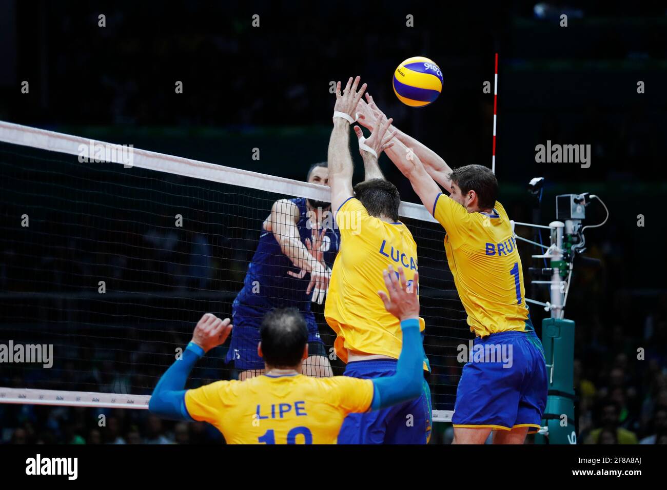 Brazilian mens national volleyball team wins gold medal final match vs