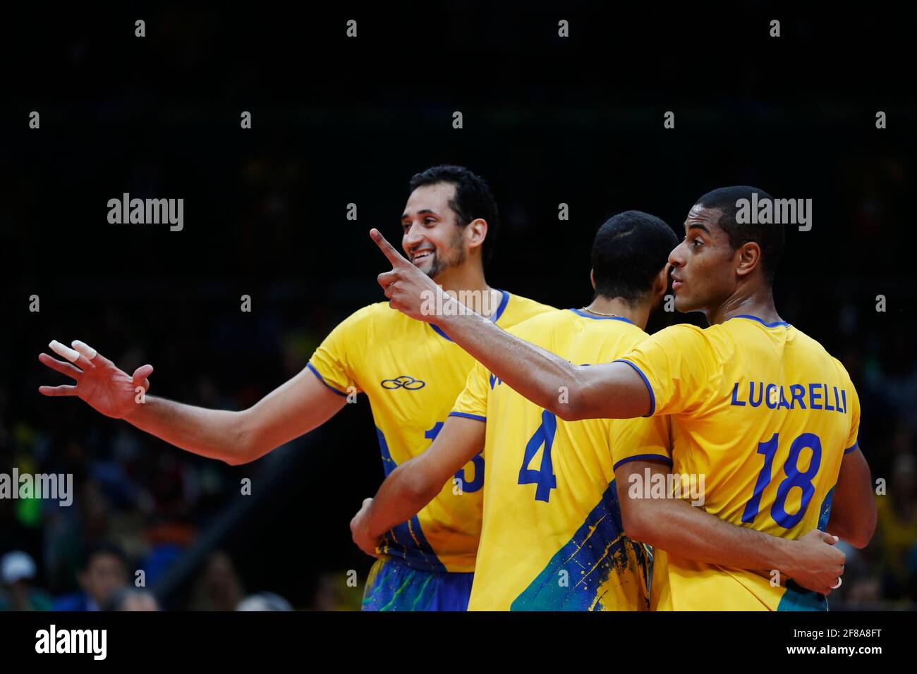 Brazilian mens national volleyball team wins gold medal final match vs