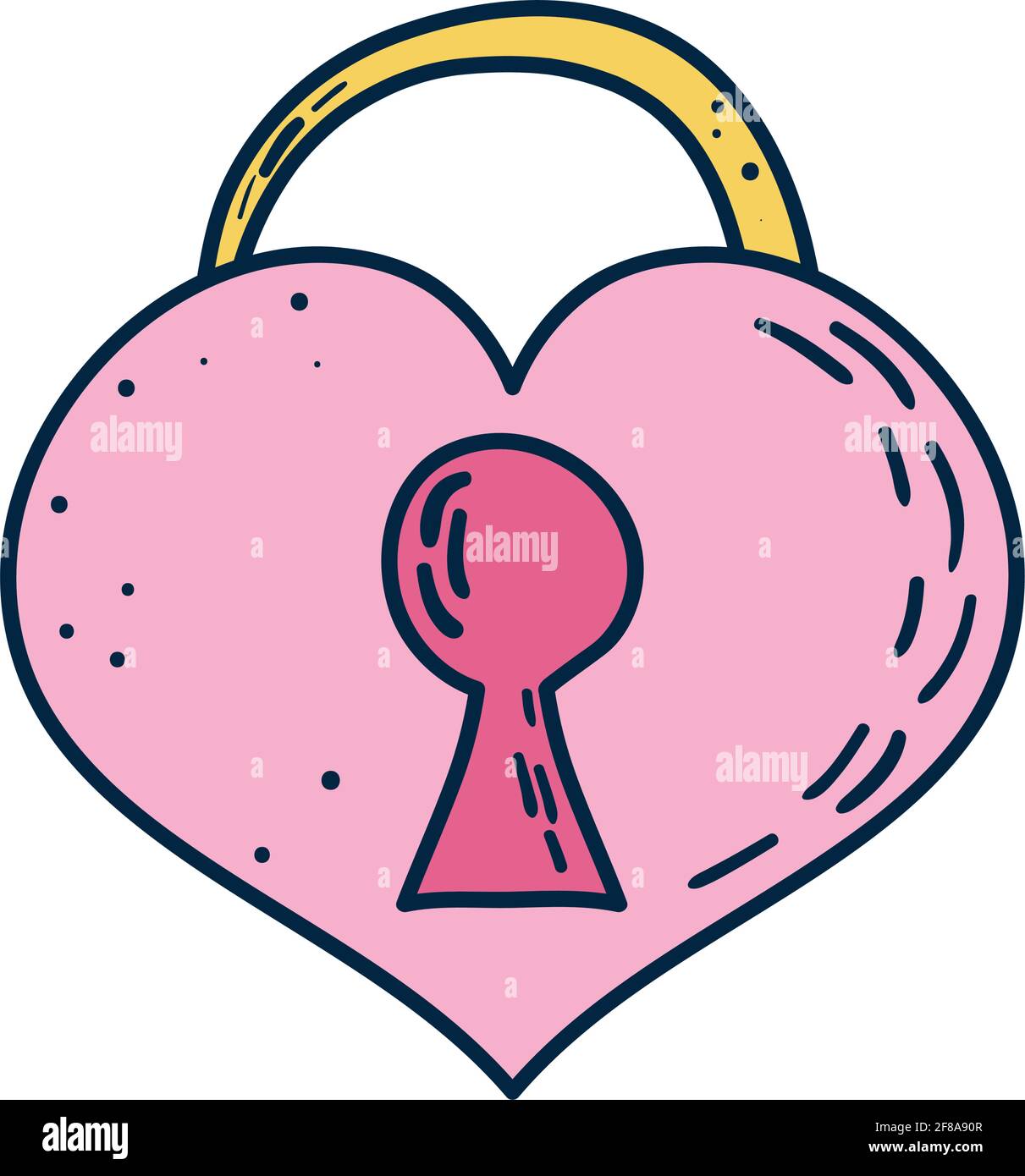 heart padlock on white background Stock Vector Image & Art - Alamy