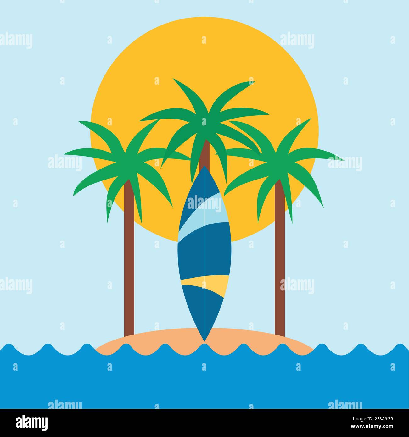 striped surfboard on the beach Stock Vector Image & Art - Alamy