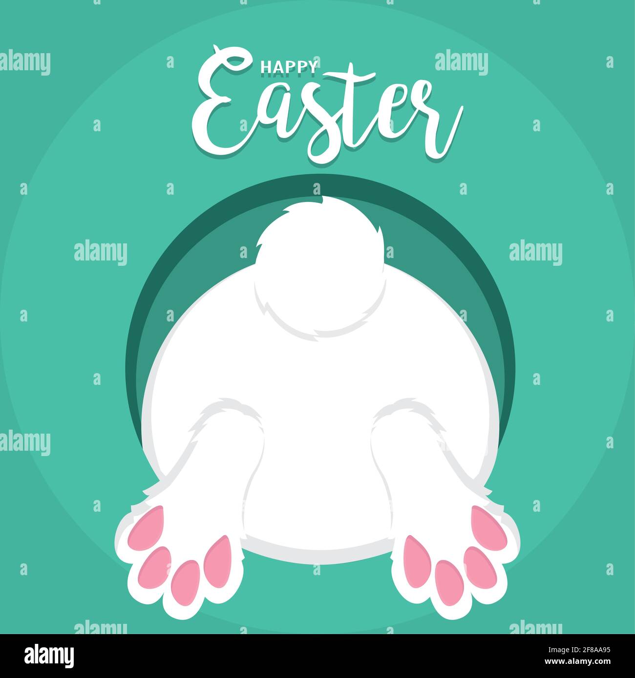 Cute bunny cartoon. Happy easter poster - Vector illustration Stock ...