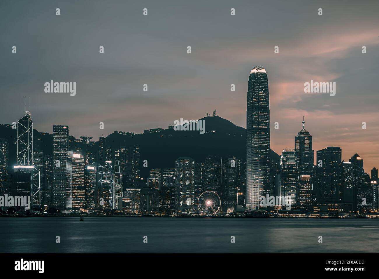 Hong Kong Victoria Harbour view with sunset Stock Photo - Alamy