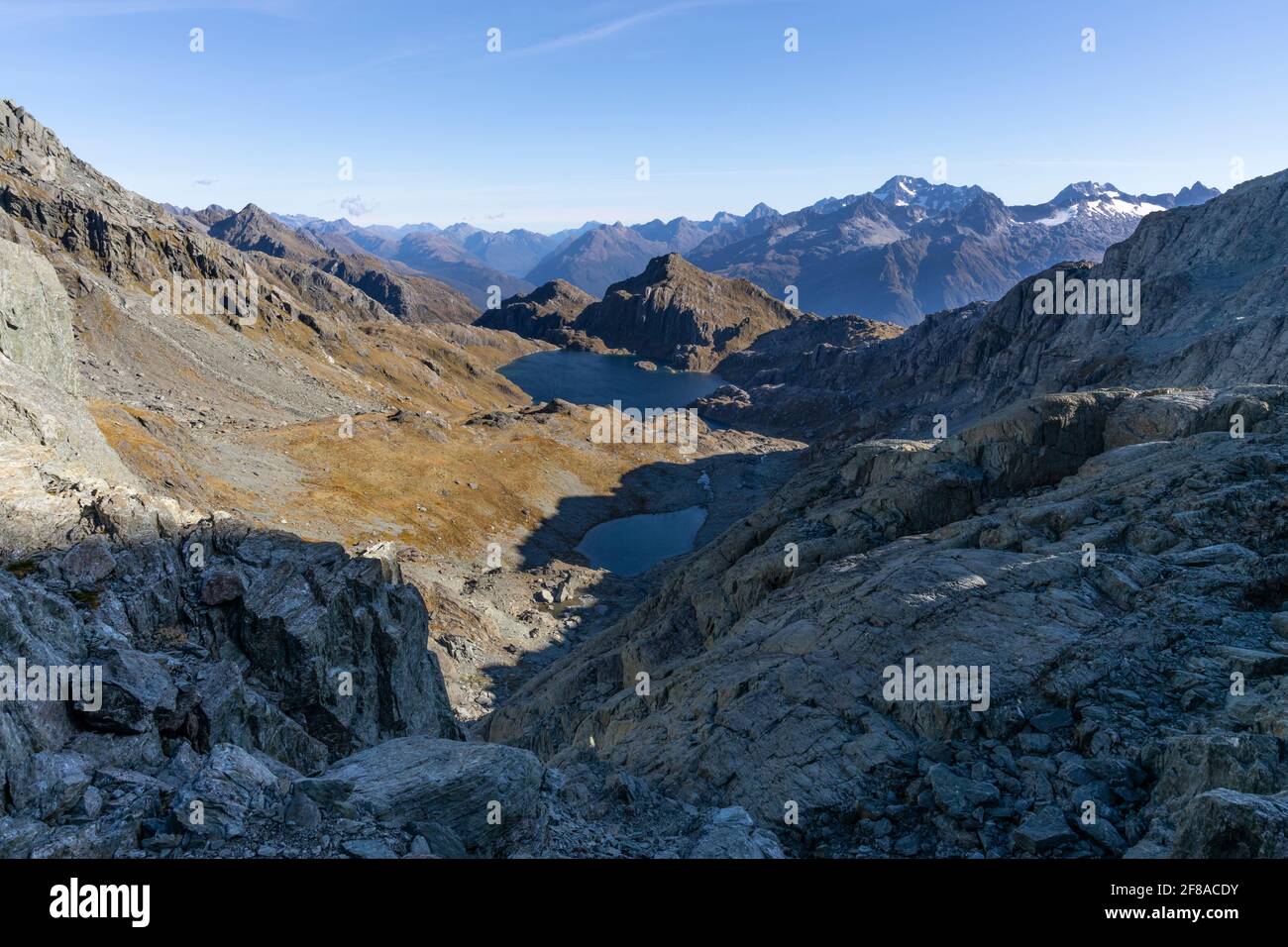 Alpine lakes, New Zealand Southern Alps Stock Photo