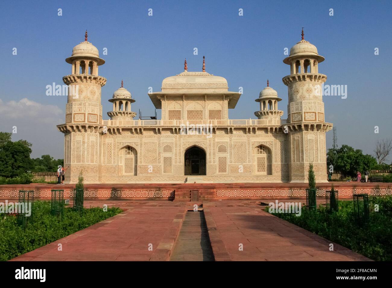 Itmad-Ud-Daulah or baby Taj Mahal in Agra India against blue sky Stock Photo
