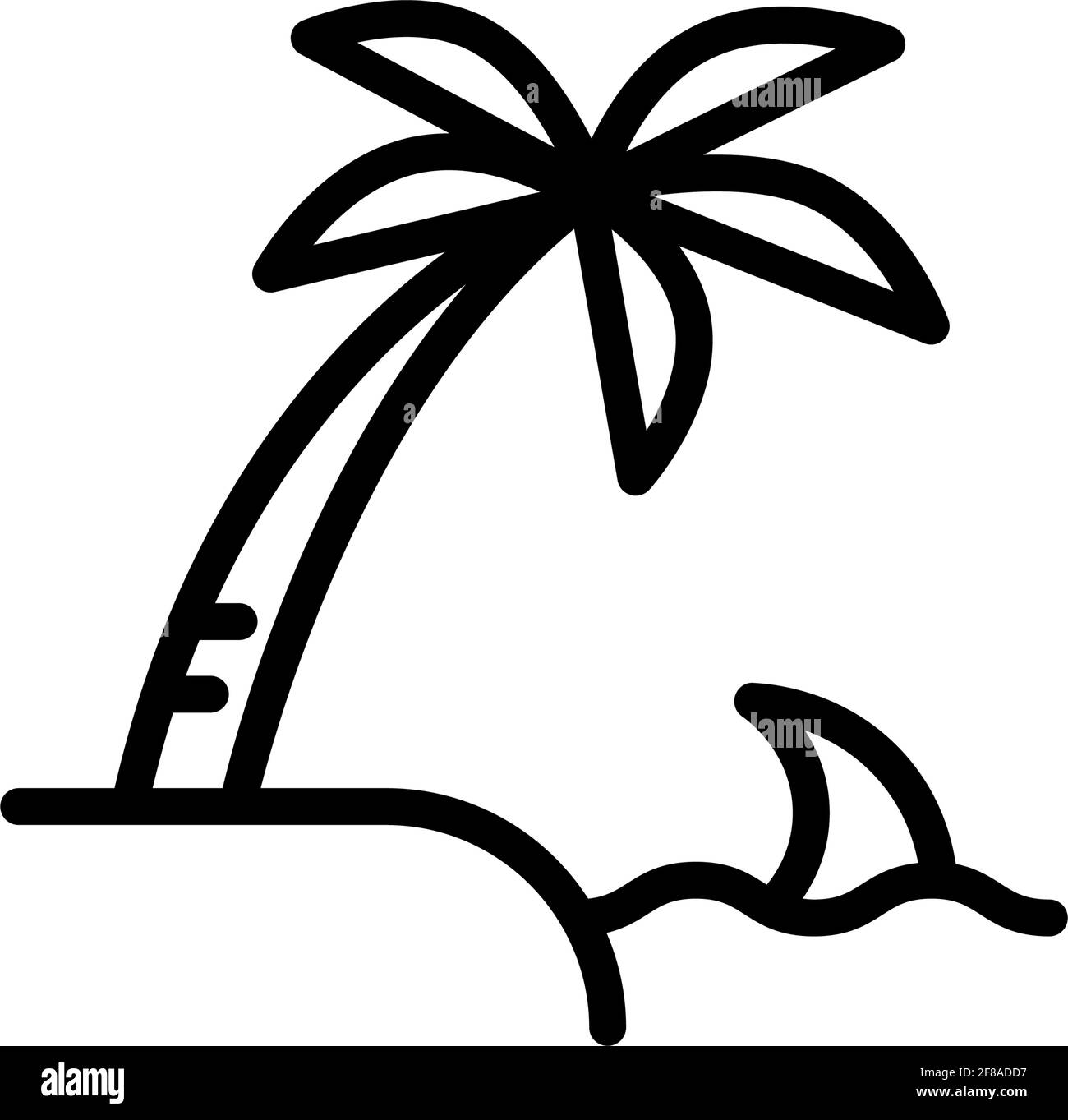 Beach island outline icon design vector, summer season vector design inspiration Stock Vector