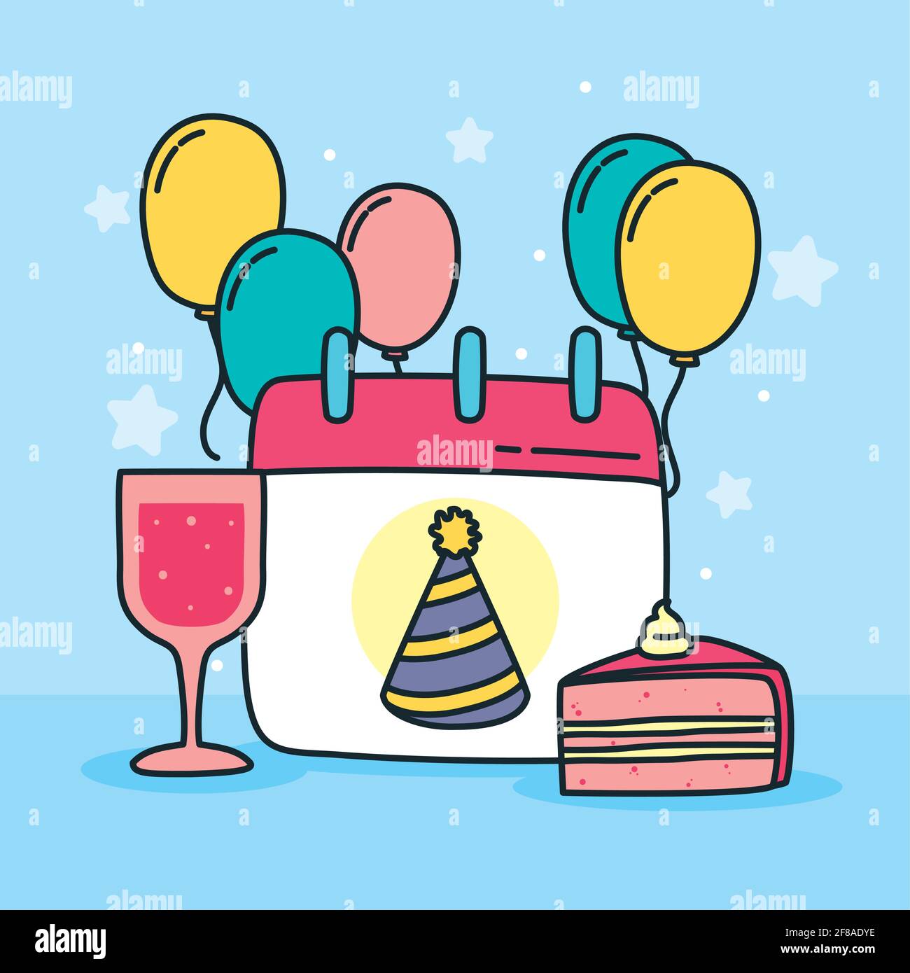 birthday date calendar and balloons Stock Vector Image & Art Alamy