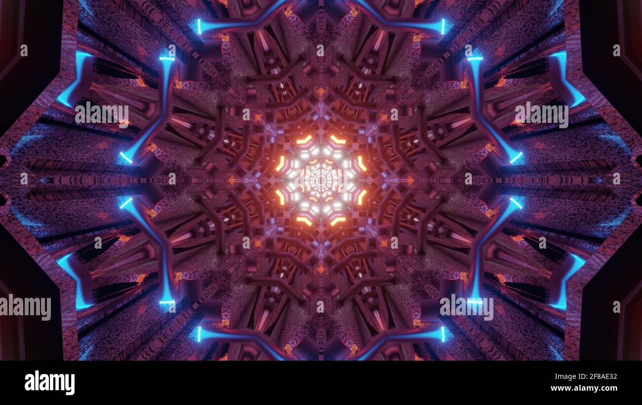 3D rendering of a futuristic background with geometric shapes and ...