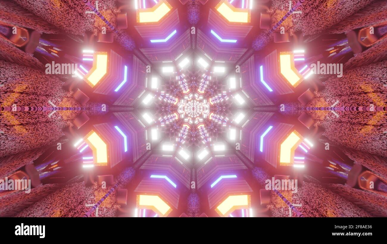 3D rendering of a futuristic background with geometric shapes and ...