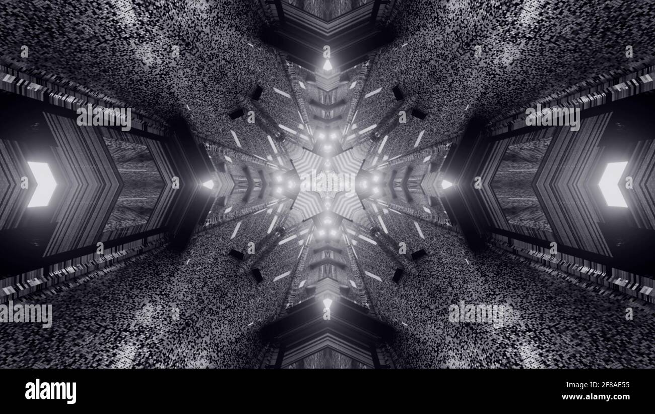 3D rendering of a futuristic background with dark geometric shapes ...