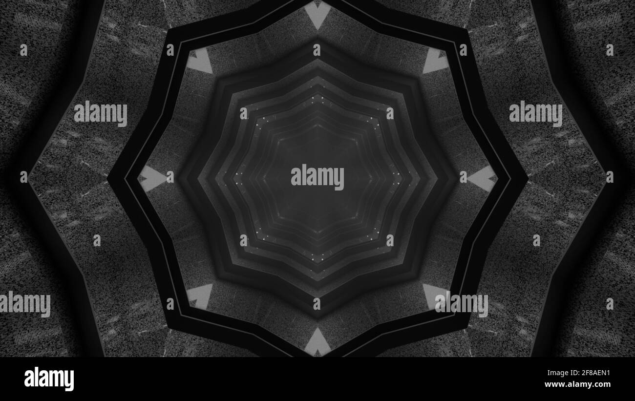 3D rendering of a futuristic background with dark geometric shapes ...