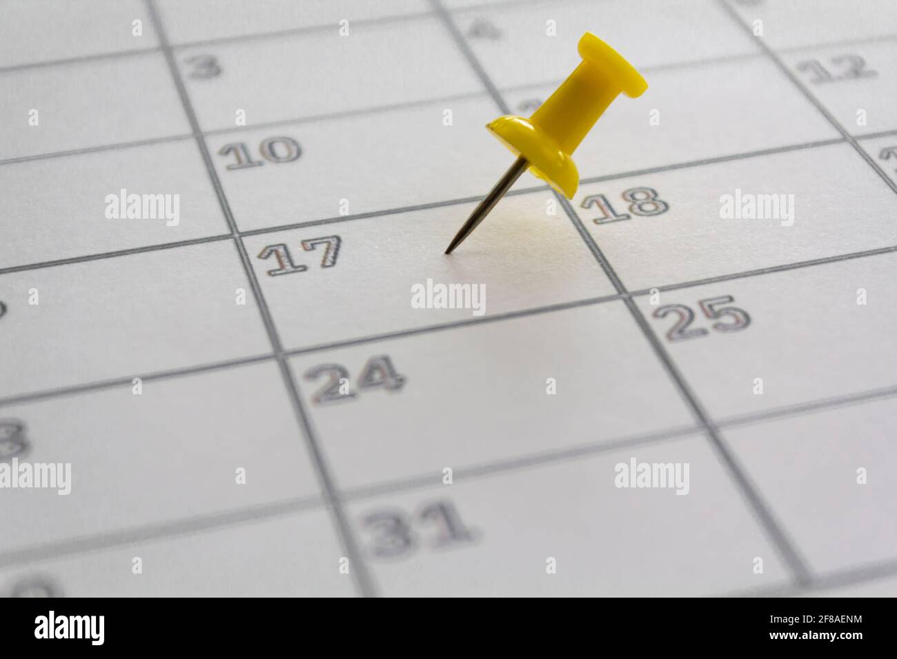 Calendar with pushpin in May 17 to illustrate the new extended date for ...
