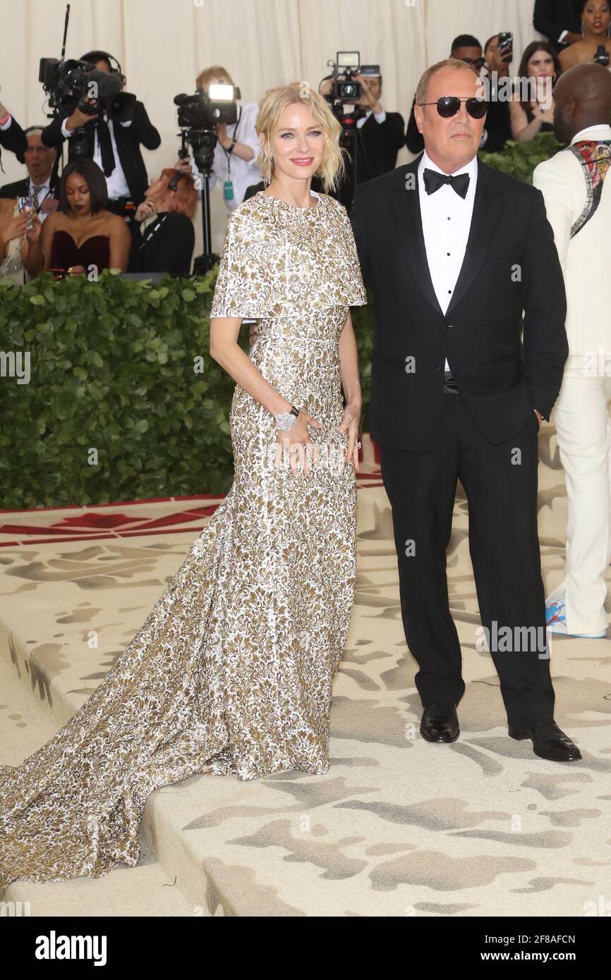 Naomi Watts, Michael Kors arrives to the 2018 Met Costume Gala Heavenly  Bodies, held at the Metropolitan Museum of Art in New York City, Monday,  May 7, 2018. Photo by Jennifer 