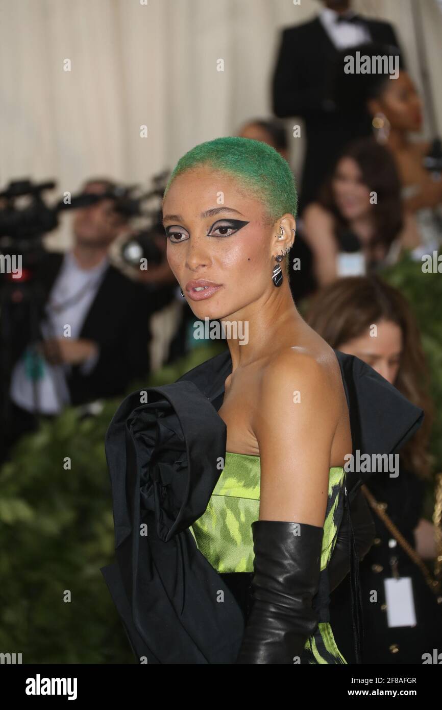 Adwoa Aboah wearing Marc Jacobs arrives to the 2018 Met Costume Gala Heavenly Bodies, held at the Metropolitan Museum of Art in New York City, Monday, May 7, 2018. Photo by Jennifer Graylock-Graylock.com 917-519-7666 Stock Photo