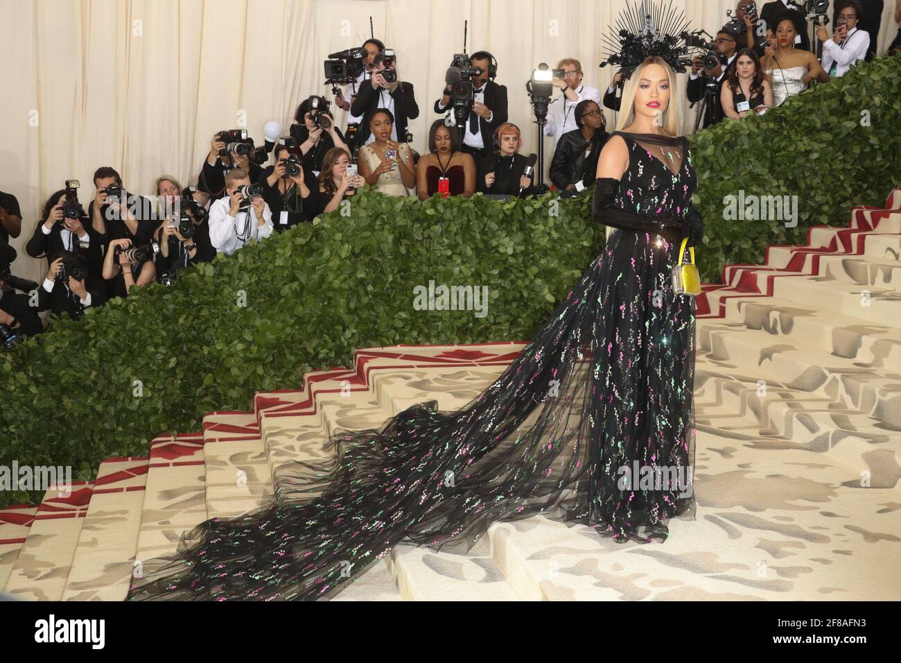 Rita Ora arrives to the 2018 Met Costume Gala Heavenly Bodies, held at the Metropolitan Museum of Art in New York City, Monday, May 7, 2018. Photo by Jennifer Graylock-Graylock.com 917-519-7666 Stock Photo