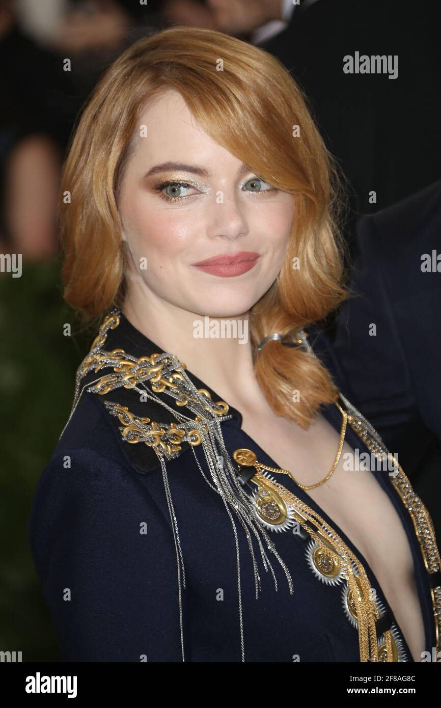 Emma Stone arrives to the 2018 Met Costume Gala Heavenly Bodies, held at the Metropolitan Museum of Art in New York City, Monday, May 7, 2018. Photo by Jennifer Graylock-Graylock.com 917-519-7666 Stock Photo
