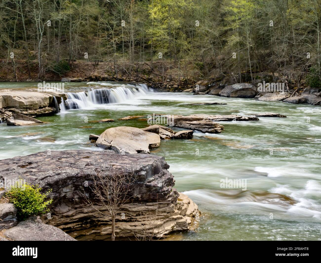 Valley Falls State Park near Fairmont West Virginia in the spring with