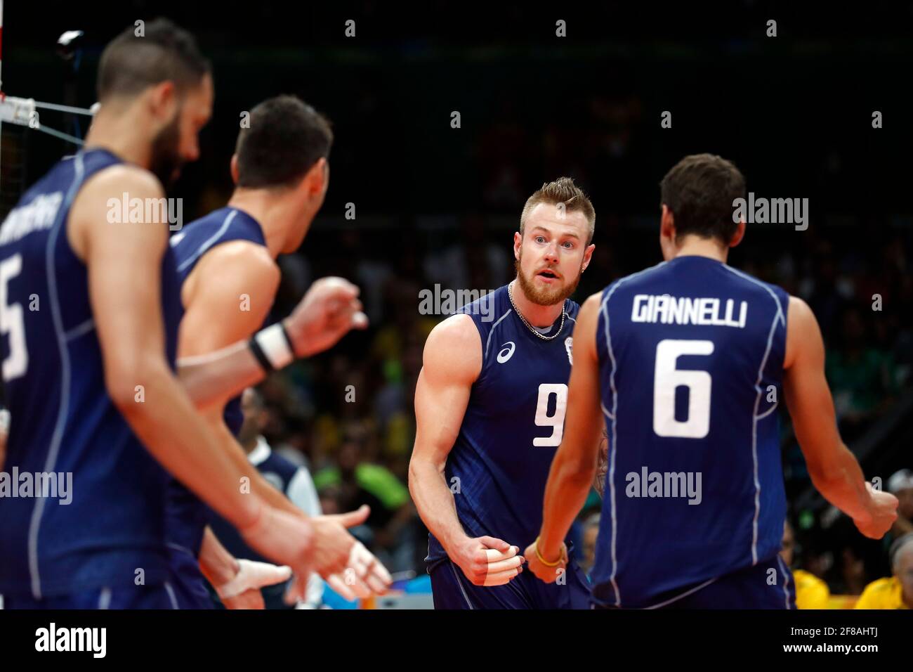 Brazilian mens national volleyball team wins gold medal final match vs