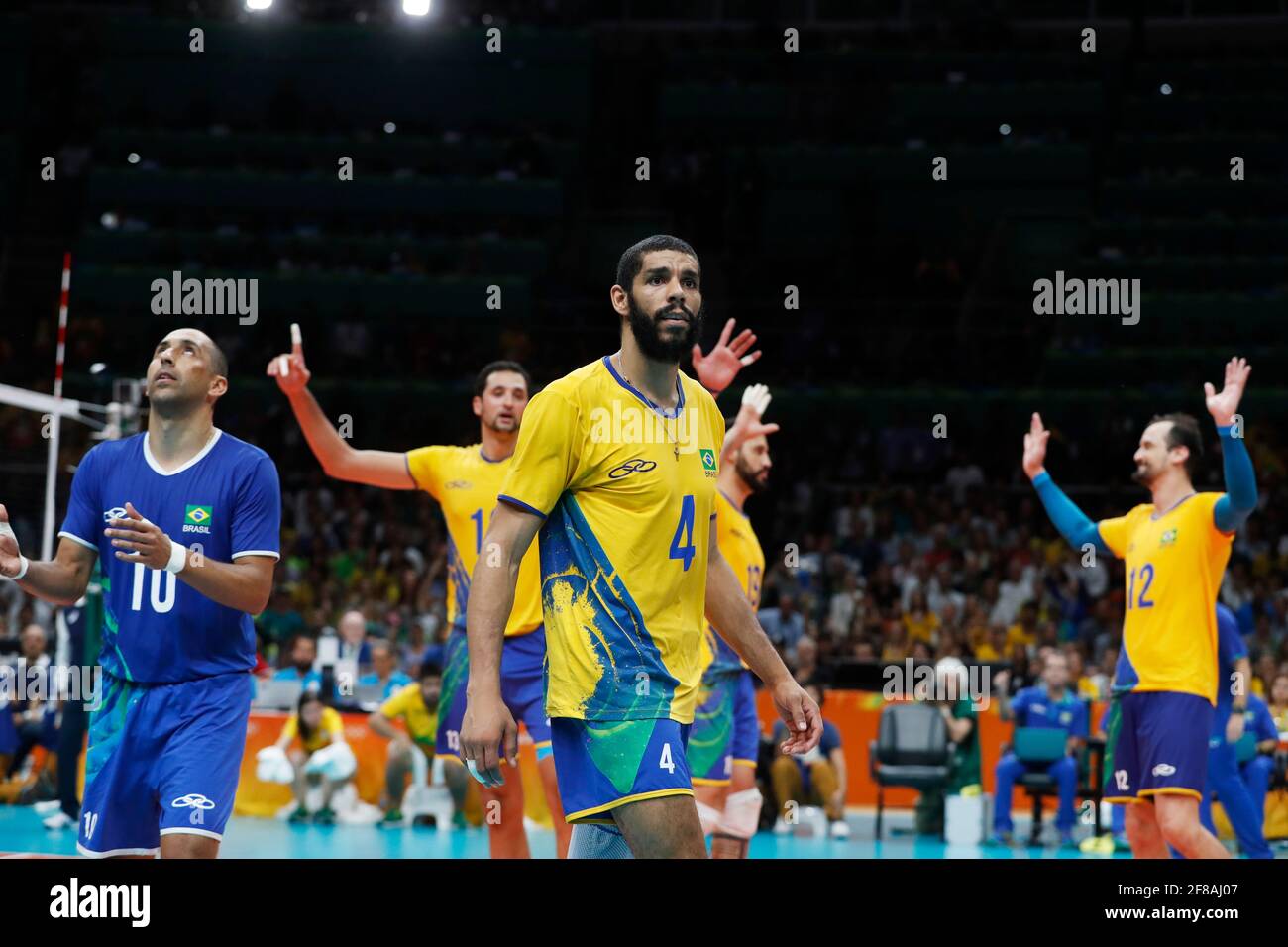 Brazilian mens national volleyball team wins gold medal final match vs