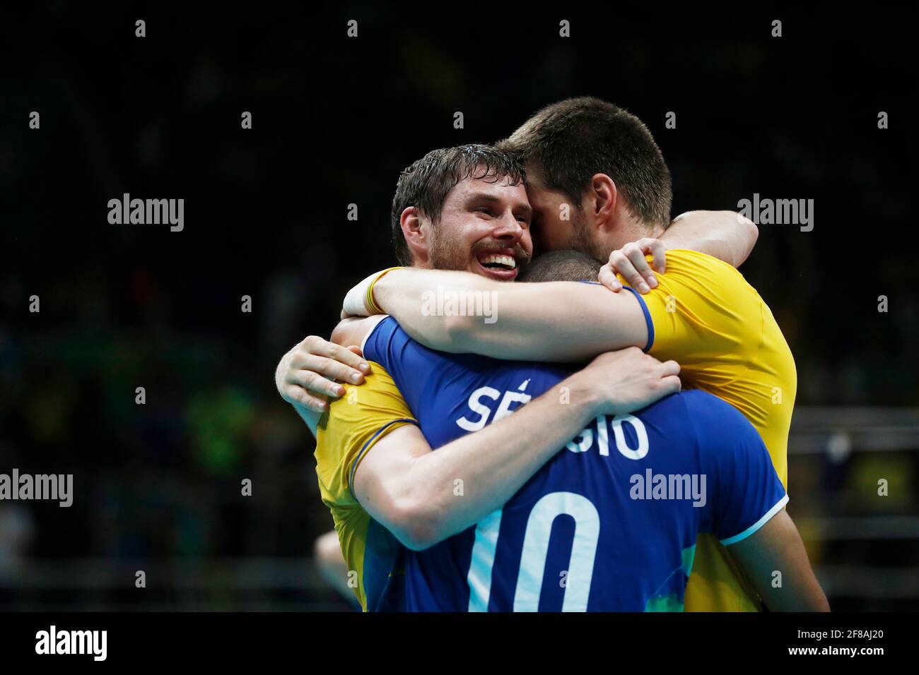Brazilian mens national volleyball team wins gold medal final match vs