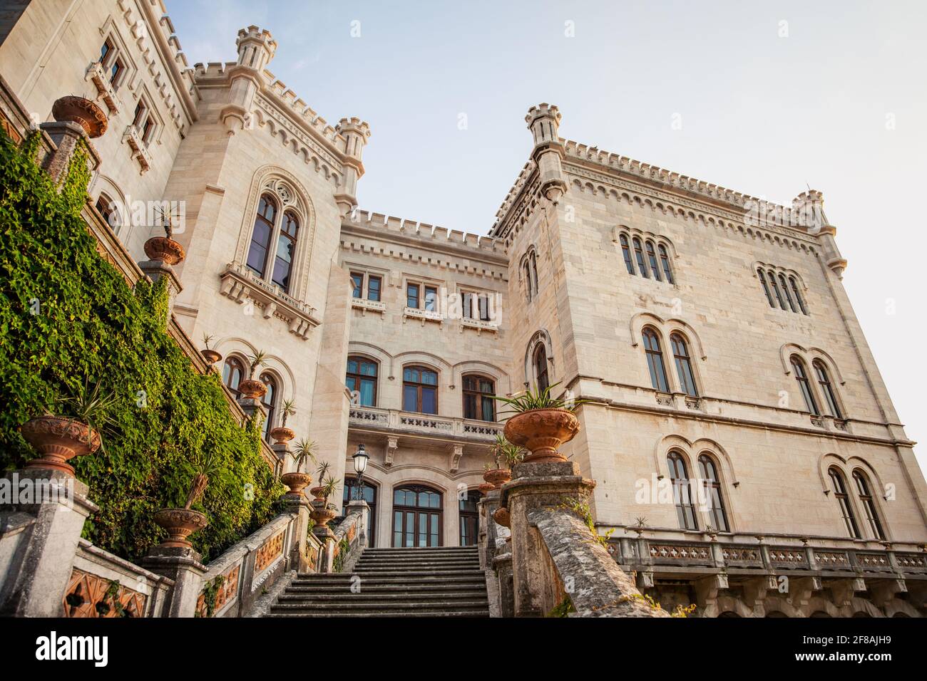 Beautiful Miramare Castle near Trieste, Italy, Europe Stock Photo
