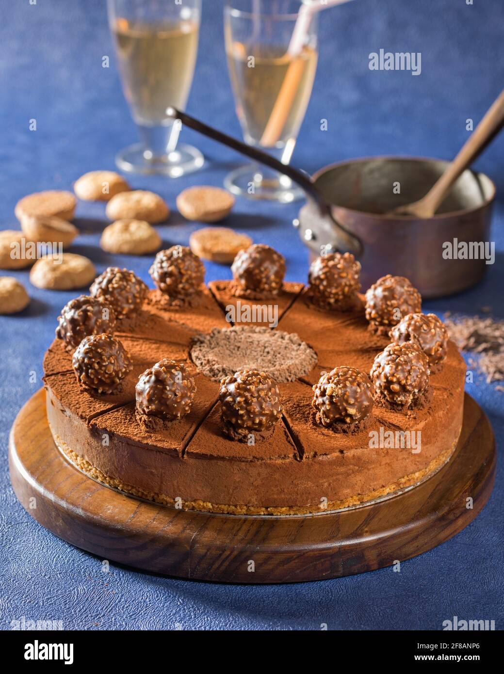 Chocolate truffle torte Stock Photo