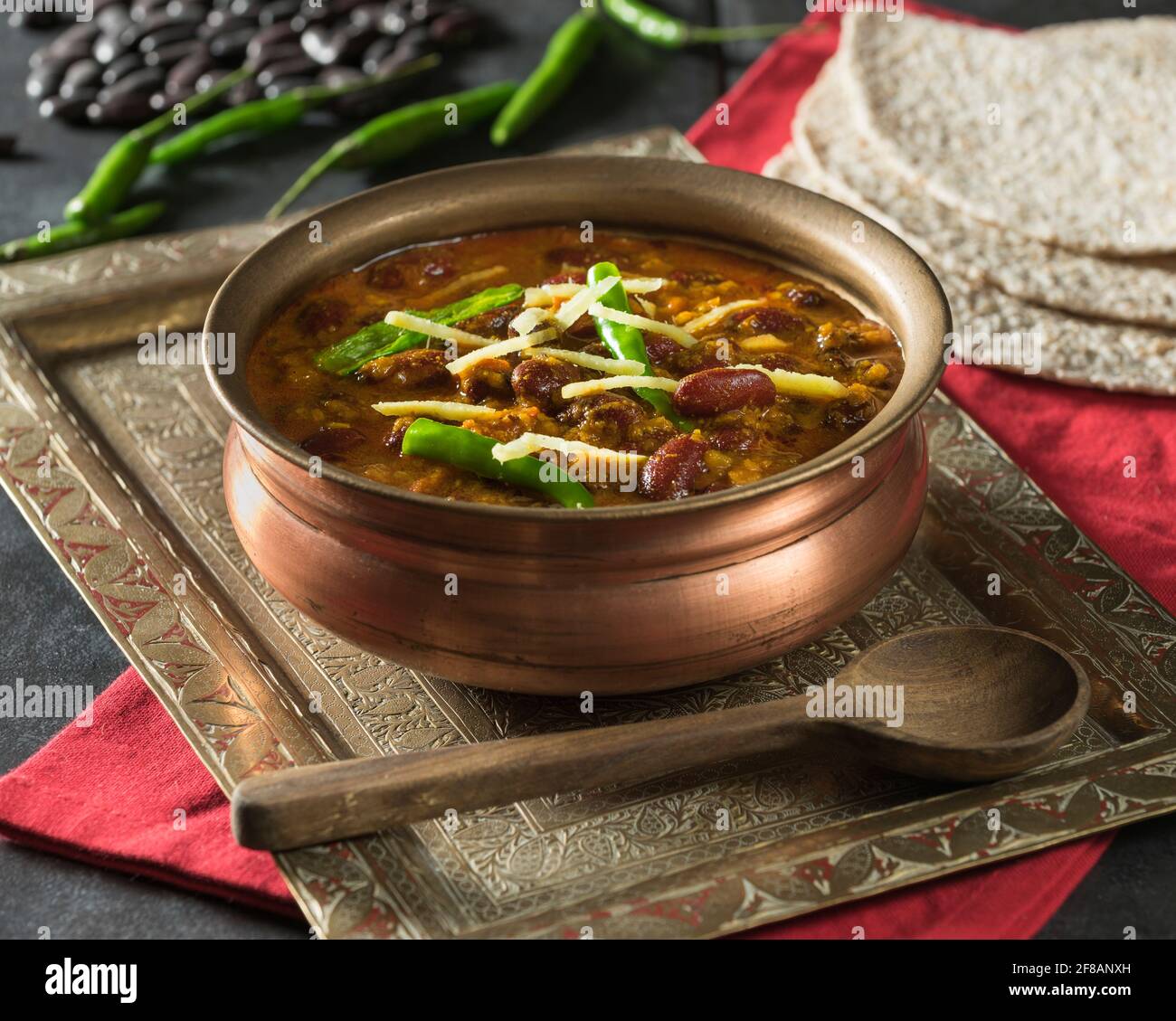 Rajma masala. Red kidney bean curry. India Food Stock Photo