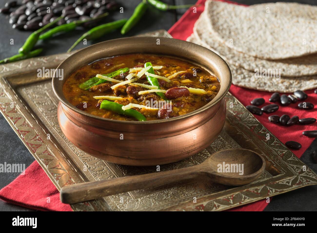 Rajma masala. Red kidney bean curry. India Food Stock Photo
