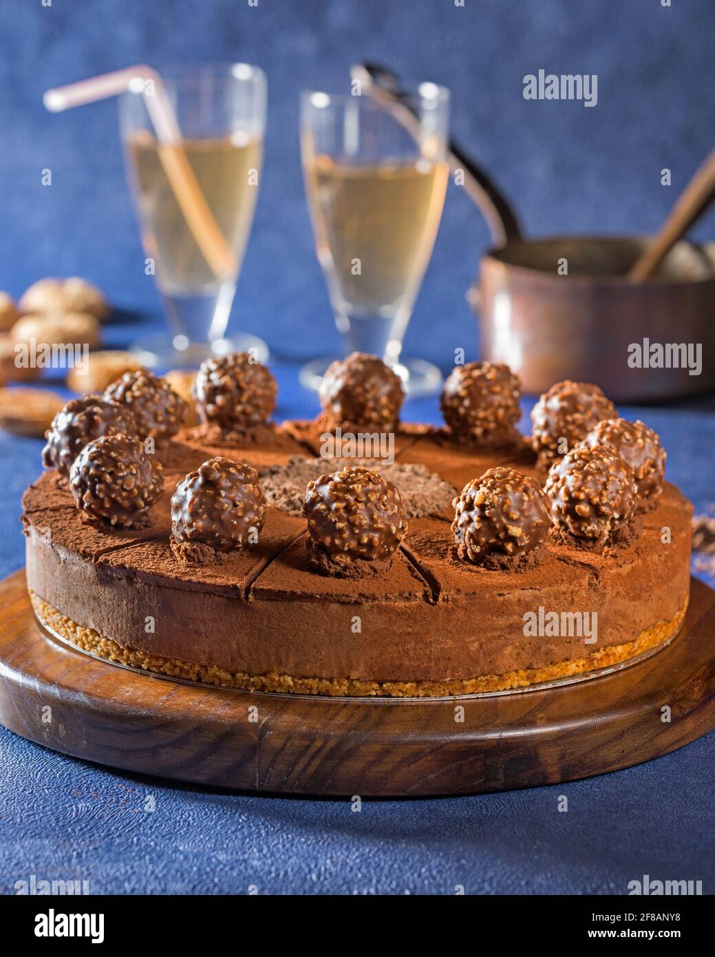 Chocolate truffle torte Stock Photo