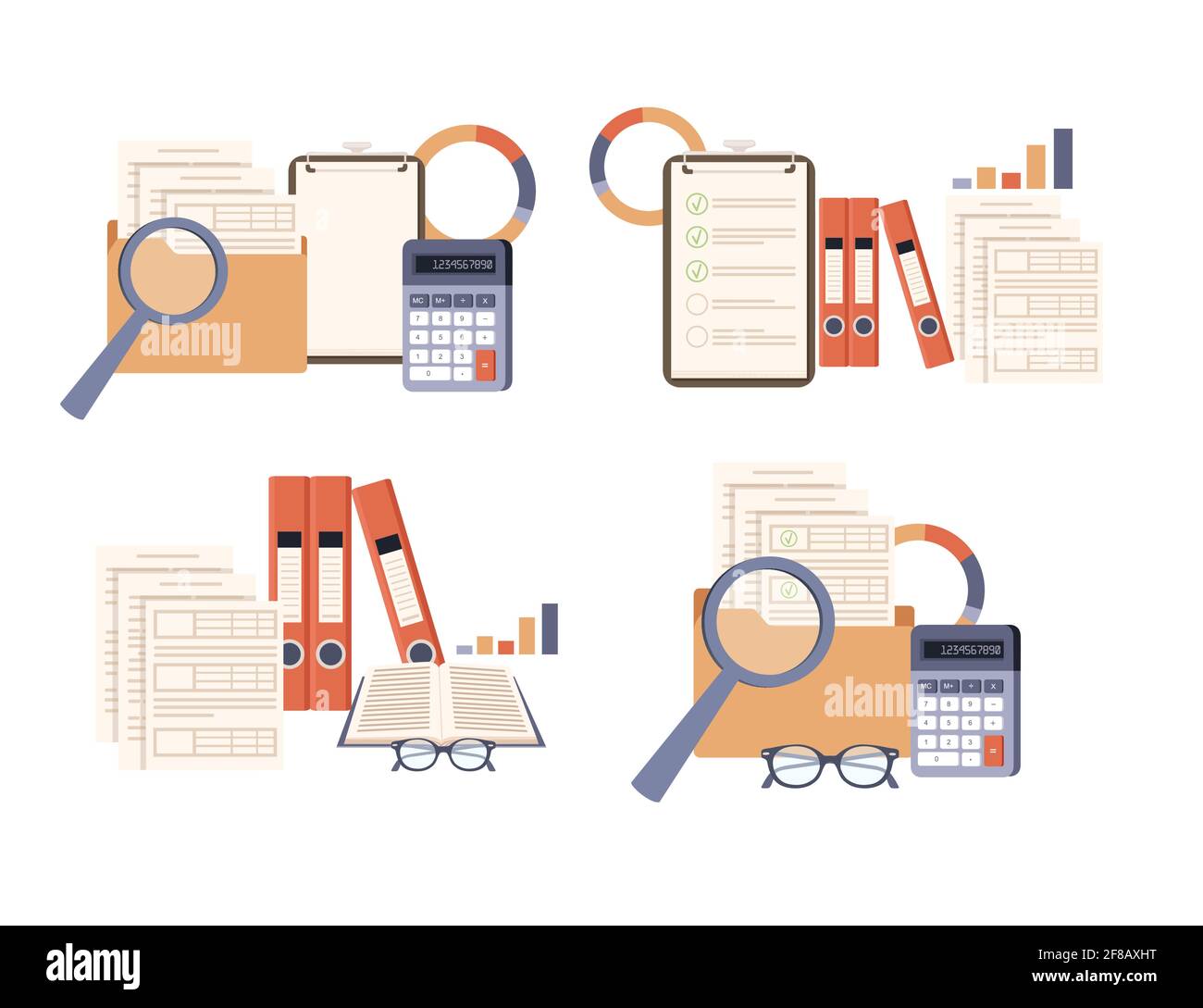 Office supplies set hard cardboard folders with iron rings office