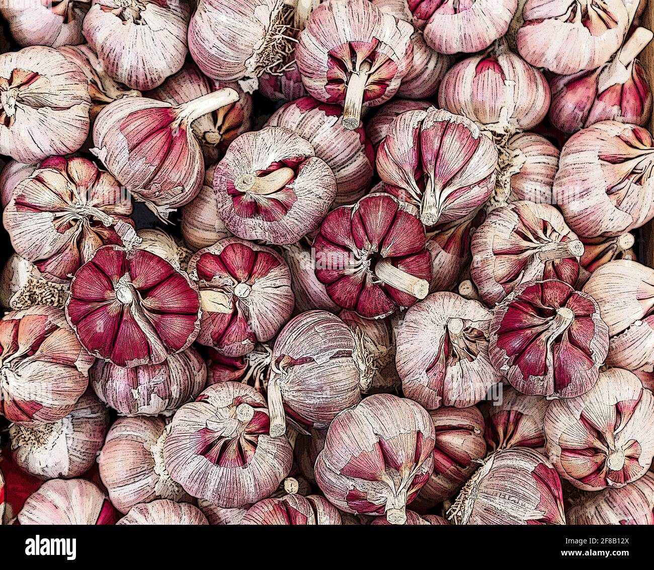 Garlic Bulbs For Sale view from above Stock Photo Alamy
