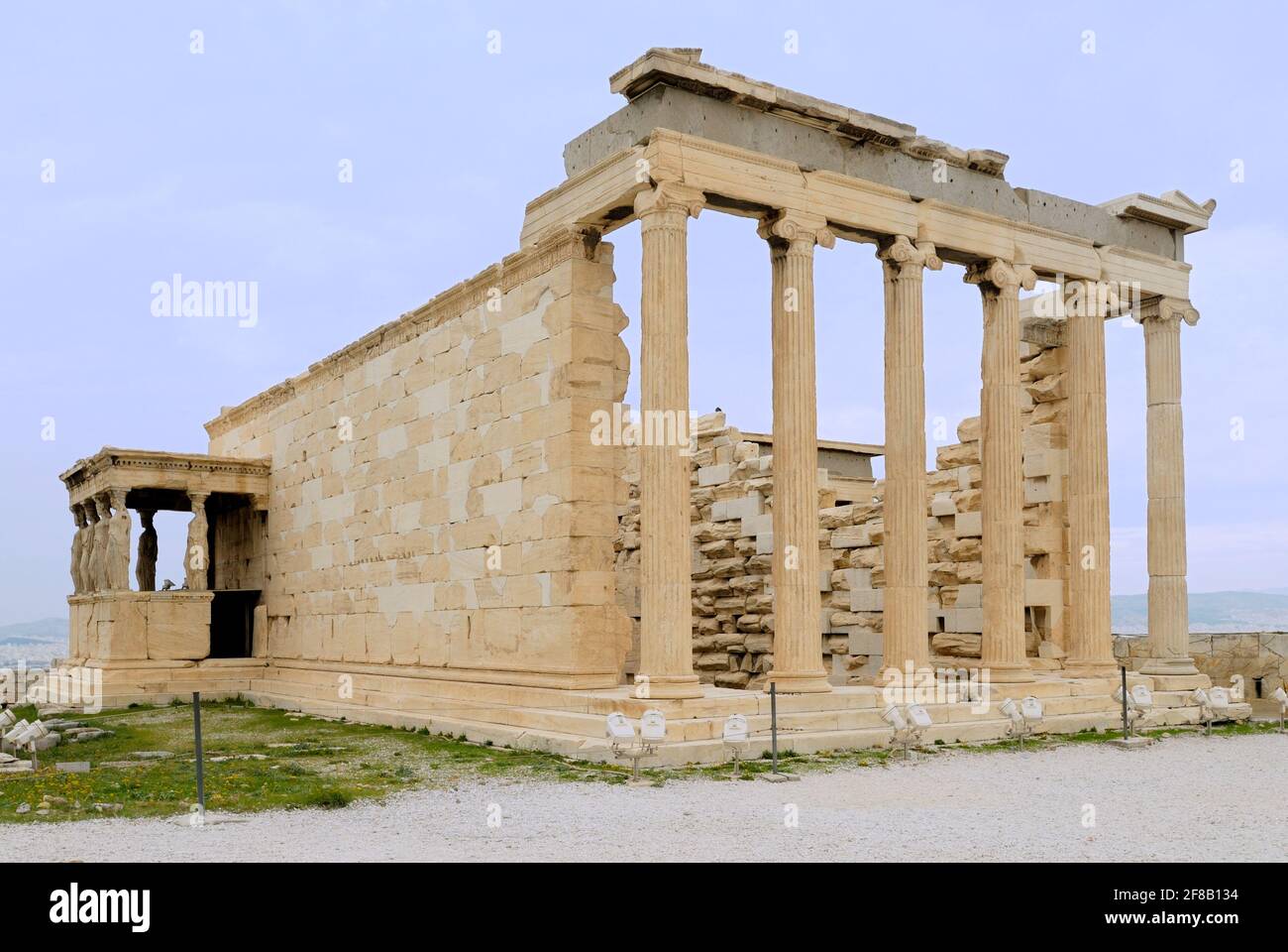 The Erechtheion or Erechtheum at Acropolis of Athens, Greece, Europe Stock Photo