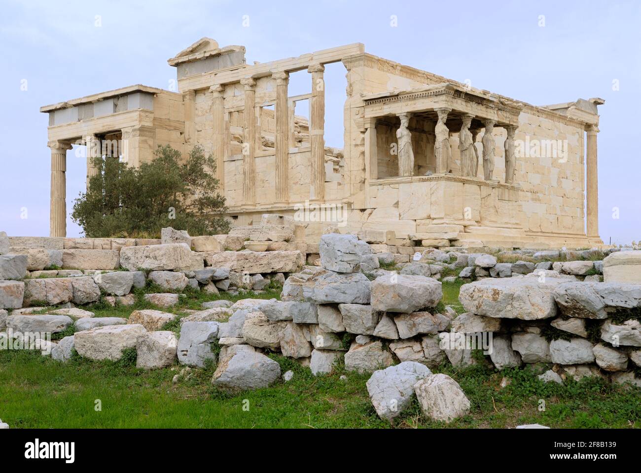 The Erechtheion or Erechtheum at Acropolis of Athens, Greece, Europe