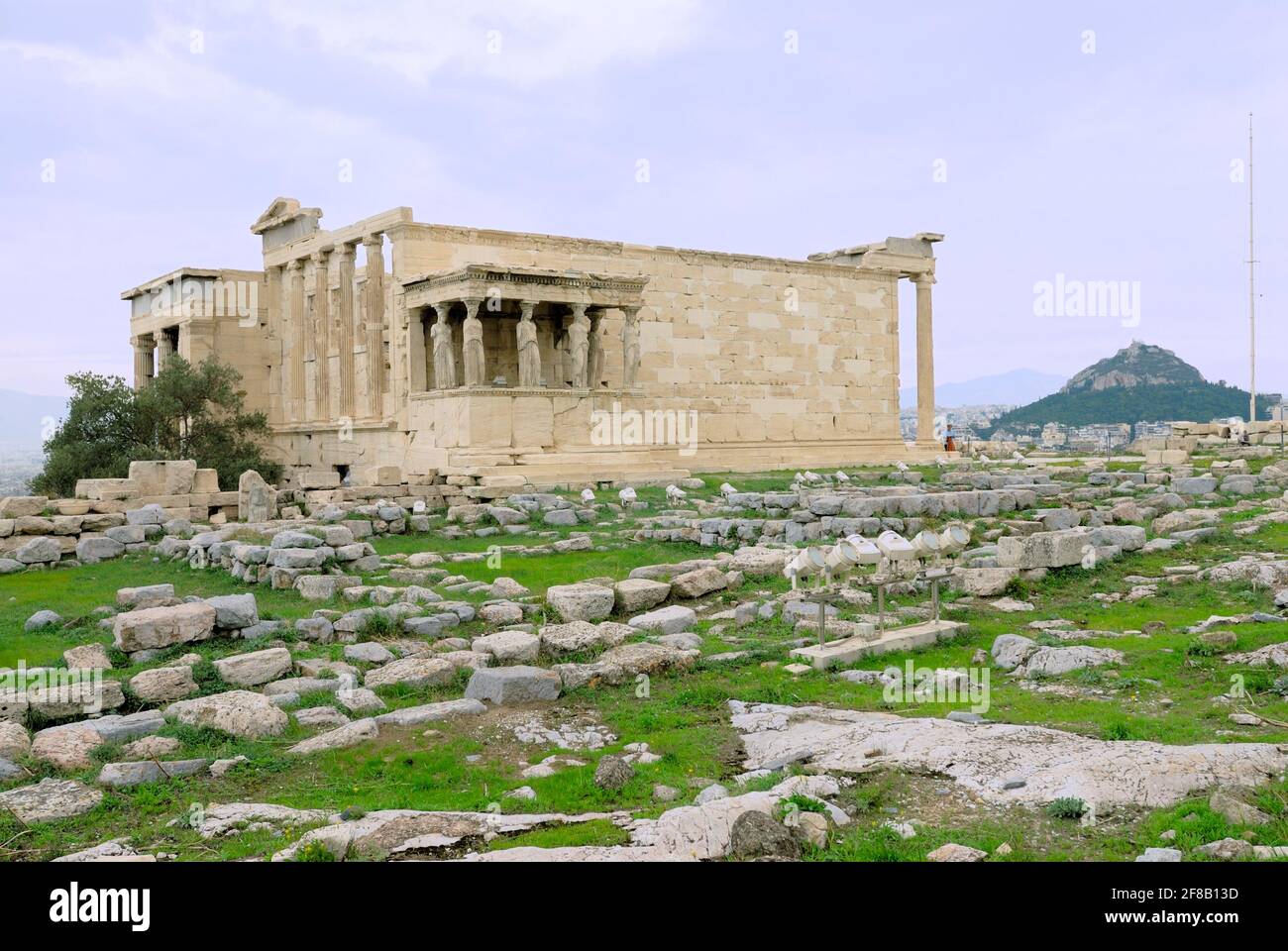 The Erechtheion or Erechtheum at Acropolis of Athens, Greece, Europe Stock Photo