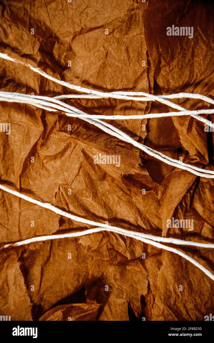 White String on Copper  Tissue Stock Photo