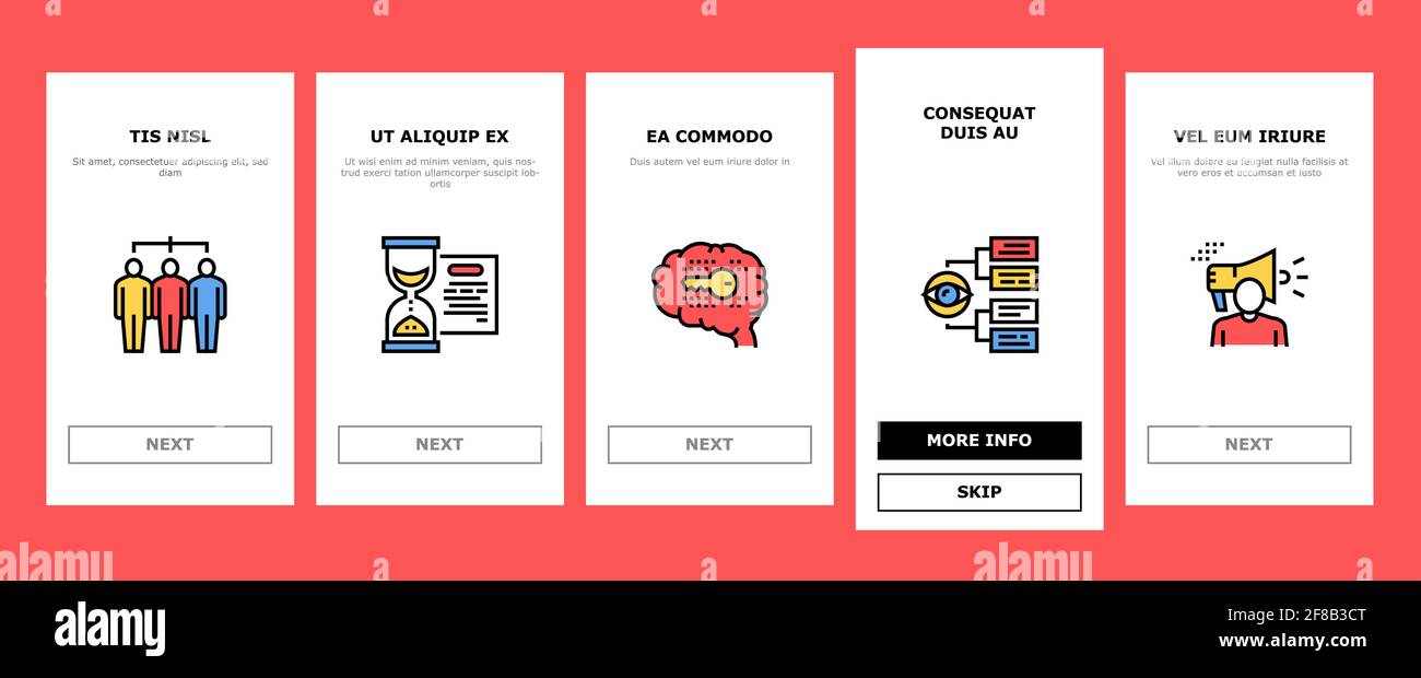Project Development Onboarding Icons Set Vector Stock Vector Image ...