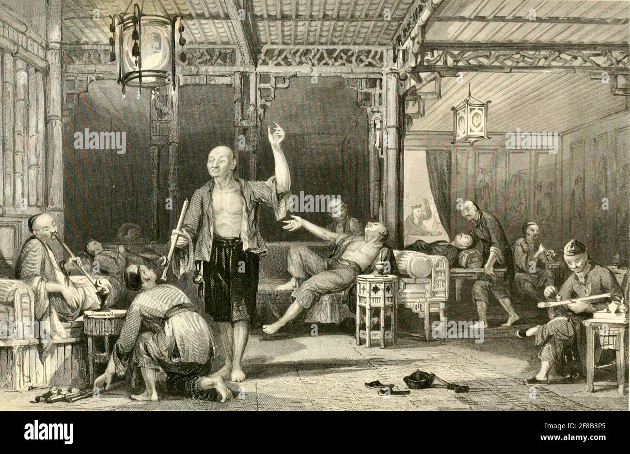 Chinese Opium Smokers by Thomas Allom and engraved by G. Paterson
