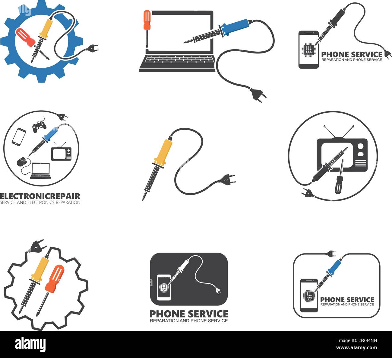 electronic service and repair icon vector illustration design template